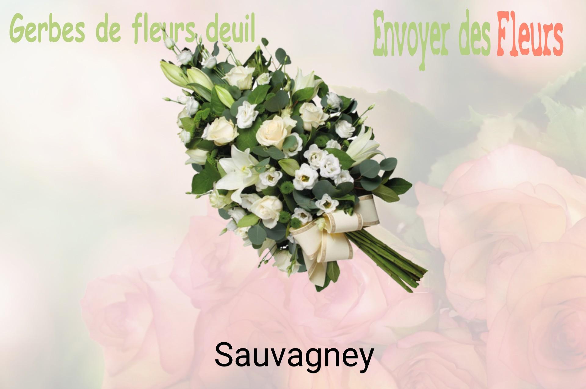 Gerbe de fleurs de deuil livrée à Sauvagney